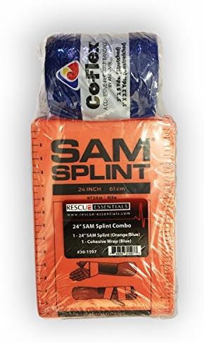 Rescue EssentialsSAM SPLINT COMBO PACK - (24" ORANGE/BLUE SPLINT WITH BLUE COHESIVE WRAP)