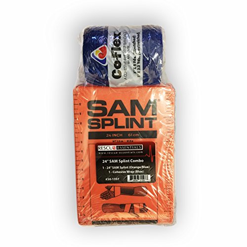 Rescue EssentialsSAM SPLINT COMBO PACK - (24" ORANGE/BLUE SPLINT WITH BLUE COHESIVE WRAP)