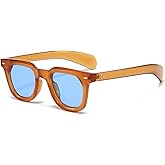 PORADAY Square Sunglasses for Women Men Trendy Thick Frame Sun Glasses Black Shades