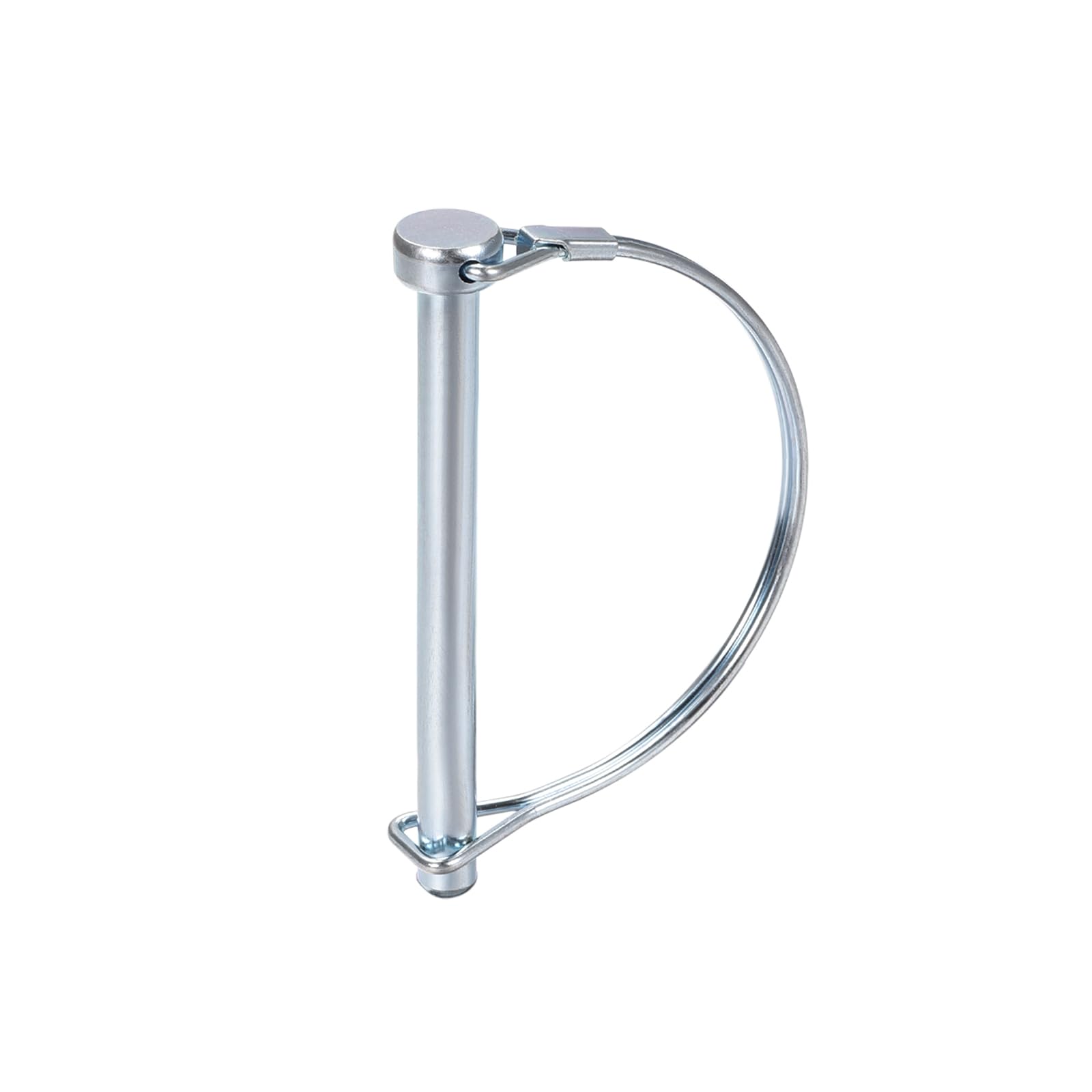 DTGN 8mm x 90mm (DxL) Shaft Locking Pin - 1Pack - Good for Farm Trailers Lawn - Carbon Steel Round Trailer Coupler Pin - Silver Tone