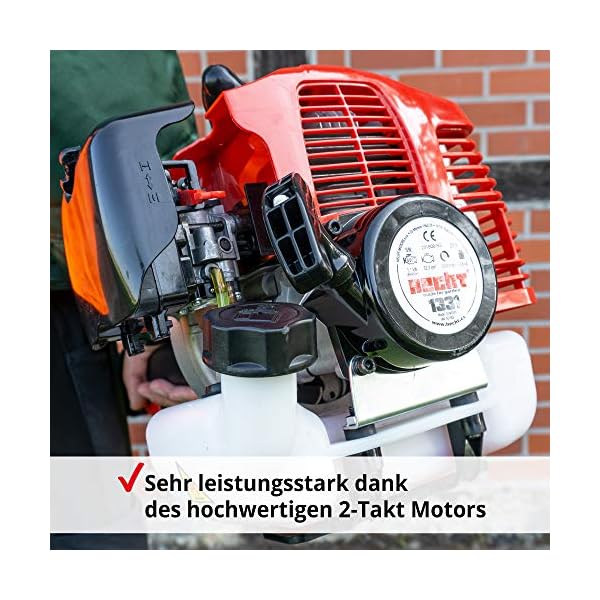 HECHT Hochwertiges 4 in 1 Benzin MultifunktionsgerÃ¤t - Starke 2 PS - Freischneider, Rasentrimmer, Hochentaster und Heckenschere in Einem I Mit idealer VerlÃ¤ngerung – Bild 8
