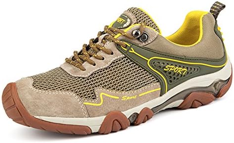 KuBua Mens Hiking Shoes Trekking Outdoor Sports Indoor Casual Fashion Sneakers Running Shoes Brown Blue EU 42 B Brown