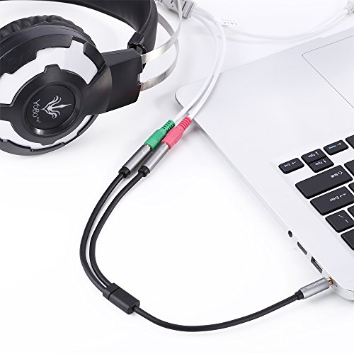 TRRS Headphone Splitter, 3.5mm Male to 2 X 3.5mm Female, BEBONCOOL 3