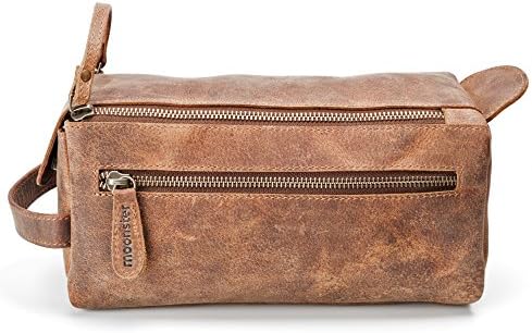 Leather Toiletry Bag for Men - Stylish, Practical and Thicker Than Other Bags - This Handmade Vintage Unisex Dopp Kit is Sturdy and Water Resistant - Store All Your Travel Toiletries in Style 8 Leather Toiletry Bag for Men - Stylish, Practical and Thicker Than Other Bags - This Handmade Vintage Unisex Dopp Kit is Sturdy and Water Resistant - Store All Your Travel Toiletries in Style
