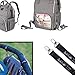 Dodo Babies Diaper Bag Backpack Set - Insulated & Waterproof Pockets - Plus Two Pacifier Clips, Binky Case & Stroller Straps (Teal/Grey)