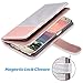 ULAK Galaxy S7 Wallet Case, Magnetic Premium PU Leather Flip Stand Folio Cover with Built-in 9 Slots and Wrist Strap for Samsung Galaxy S7 (5.1 inch) 2016 Release (Pink + White) Will not Fit S7 Edge