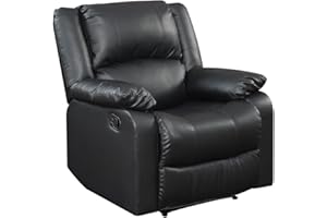 LIFESTYLE SOLUTIONS Relax A Lounger Warren Manual Recliner Faux Leather Black