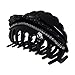 Black Large Jaw Clip Hair Claw with Rhinestones