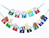 Birthday Banner ❤Peppa Pig Birthday Decoration Flag Peppa Pig Flag for Birthday Decoration (with One Bonus Sheet of Sticker)