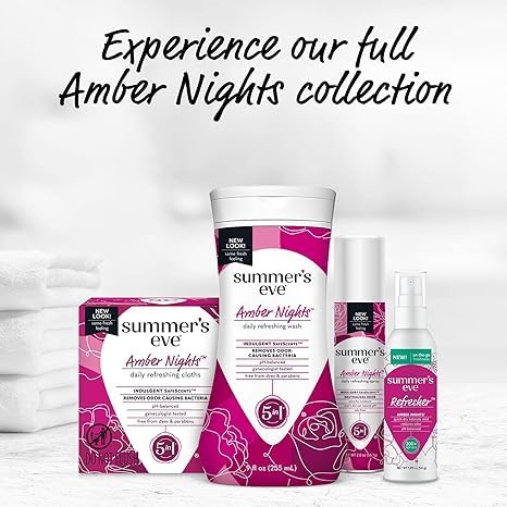 SUMMER’S EVE REFRESHER MIST, FEMININE SPRAY REDUCES ODOR, AMBER NIGHTS, BODY SPRAY FOR WOMEN (3 PACK)