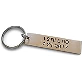 Custom Engraved Bronze Keychain, Anniversary Gift Keychain, Personalized Engraved Keychain