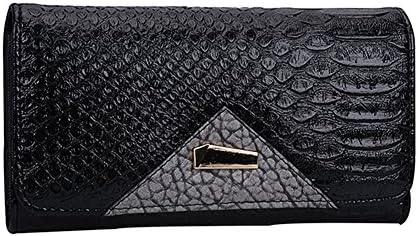 Leather Wallet Money Clip Clutch GLITZALL Long Card Holder Travel Purse Case for Ladies (Black)