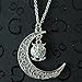 Linsh Cute Moon Owl Necklace Fashion Glow in The Dark Pendant Necklace