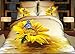 Yellow sunflower 3d Bedding Sets Queen size Duvet Cover sets Christmas Gift (Comforter Not Included) (queen)