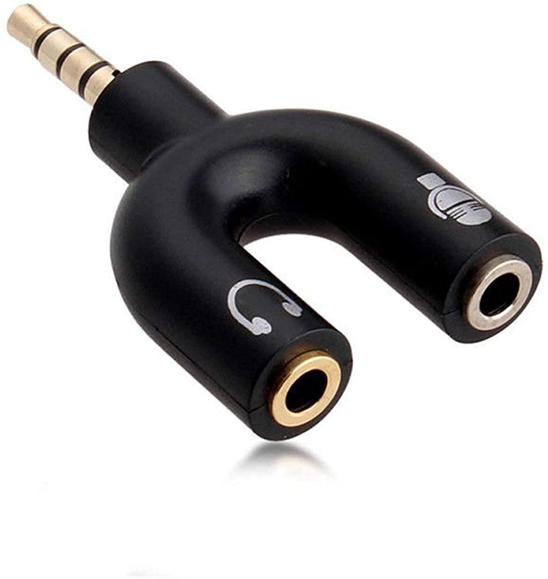 3.5mm Audio Jack to Headphone and Microphone U Splitter Converter Adaptor