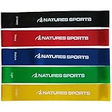 Premium Resistance Loop Bands (set of 5) Exercise Band Set for Workouts, Resistance Training & Physical Therapy Routines.