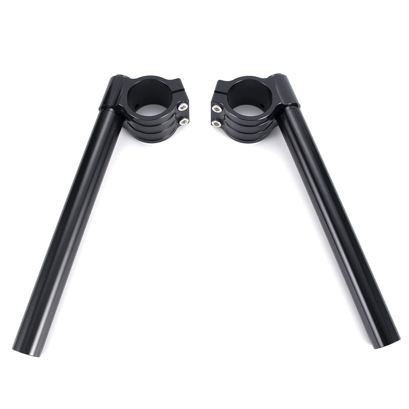 Photo 1 of 1" handlebar with ? 41mm Clip-Ons Handlebars replacement Fit for Universal Fork diameter 41mm and bars diameter 1 inch handlebars,Modified Cafe racer Custom Accessories Color Black
