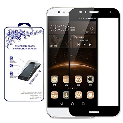 [2-Pack] Huawei G8 / P7 Plus HD Tempered Glass, Nacodex Premium Tempered Glass Screen Protector ([2 Pack Full Cover] For Huawei G8/ G7 Plus - Black)