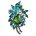 EVER FAITH Women's Rhinestone Crystal Vintage Style Flower Teardrop Brooch Pendant Green Gold-Tone
