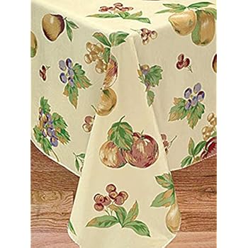 Apple Delicious Flannel Backed Vinyl Tablecloth, 52X52 Square