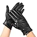 Vbiger Womens Leather Gloves Winter Gloves Cold Weather Warm Mittens Black (L, Black)