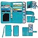 iPhone 6/6s Plus Case, xhorizon TM Premium Leather Folio Case [Wallet Function] [Magnetic Detachable] Fashion Wristlet Lanyard Hand Strap Purse Soft Flip Book Style Multiple Card Slots Cash Compartment Pocket with Magnetic Closure Case Cover Skin ZA5 for iPhone 6/6s Plus (5.5'')- Blue