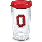 Tervis Made in USA Double Walled Ohio State Buckeyes Insulated Tumbler Cup Keeps Drinks Cold & Hot, 16oz, Block O