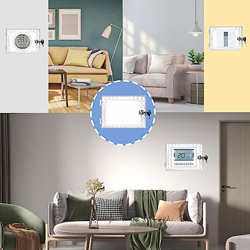 GAESHOW Universal Thermostat Protection, Universal Thermostat Cover with 2 Keys, Transparent Thermostat Lock Box Wall-Cover, Clear Acrylic Lock Box, Wall Mounted