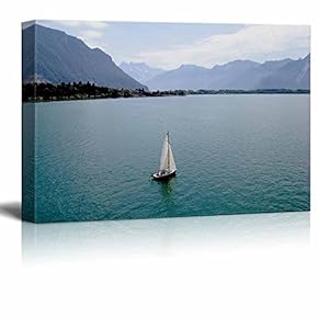 Canvas Prints Wall Art - View of Lake Geneva from Shilonsky Castle Tower. Montreux. Switzerland - 12" x 18"