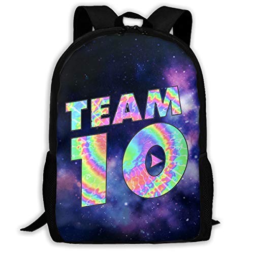 Team10 Tie Dye Jake Paul Casual School Bag Backpack Multipurpose Travel Daypack For Women & Men