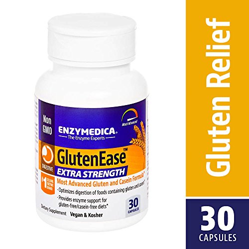 Enzymedica - GlutenEase Extra Strength, Complete Gluten & Casein Formula with Digestive Enzymes + DPP-IV, 30 Capsules (FFP)