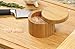 Round Bamboo Salt Box Eco-Friendly, 100% Organic bamboo, Professional-Grade,The best salt storage container on the market.
