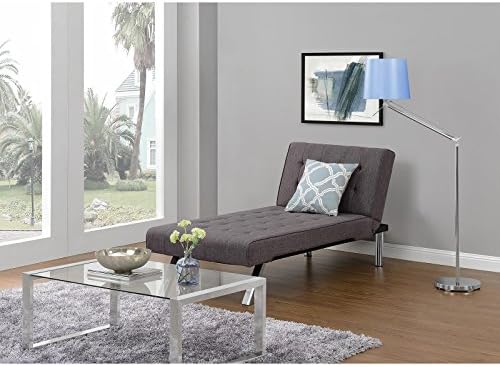 Indoor Chaise Lounge - Convertible Modern Living Room Bedroom Spaces Chair Furniture Home Free eBook (Gray)