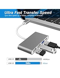 Puerto USB C a 3 USB.