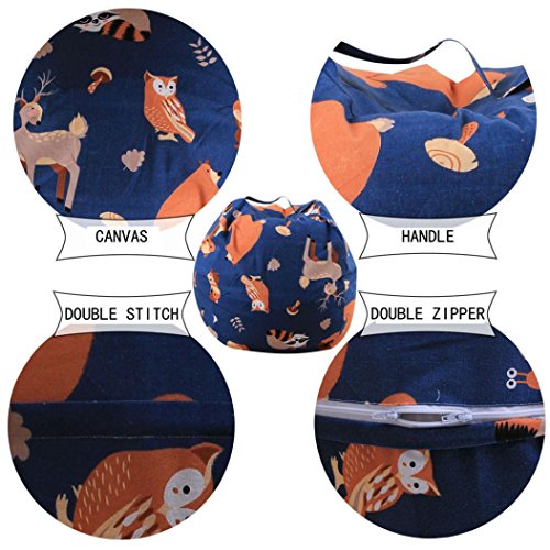 Stuff 'n Sit - Stuffed Animal Storage Bean Bag Chair for Kids - Pouf Ottoman for Toy Storage (B)