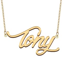 GR35Z9 Tony Name Necklace Gift for Her His Friend