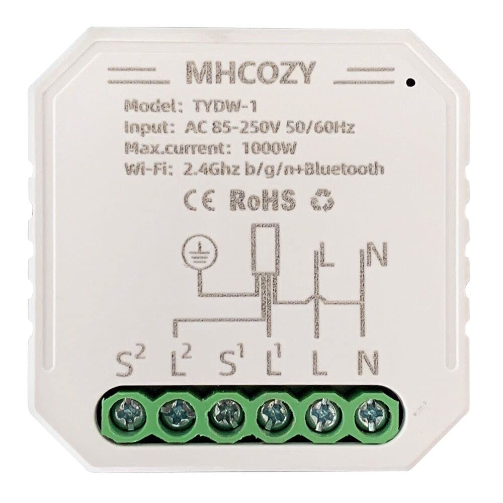 MHCOZY WiFi Smart Roller Shutter Switch Relay Module for Electric Motorized Curtains Blinds Awnings,Tuya Smart life app remote control,Percent timer function,compatible with Alexa Google Home