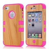 Multi Color Iphone 4 4S Body Armor Defender Silicone Hybrid Cove Hard Case, Three Layer Silicone PC Case Cover for iPhone 4 4S 4G, (Gray+Green)