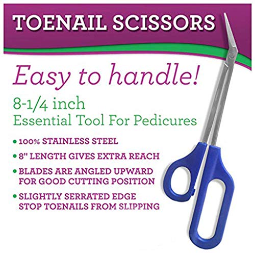 Puyujin Long Handle Toenail Scissor , Scissors Long Handle Nail Clippers Toenail Toe Ergonomic Care Pedicure Cutter, Perfect Ergonomic Design, Easy Reach Handle Unique Design Elderly Cuticle Scissor