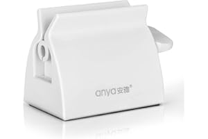 GOLDEN PEARL Rolling Tube Toothpaste Squeezer Toothpaste Seat Holder Stand for Bathroom Accessories（White ）