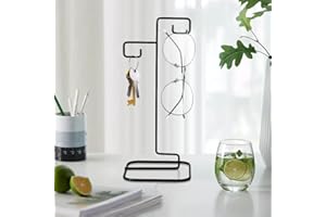 YY YEARCHY Ornament Display Stand Iron Hanging Stand Flower Pot Rack Holder Pothook for Hanging Glass Globe Air Plant Terrarium Witch Ball Home Wedding Christmas Decoration (9.25"x4.13"x4.13", Black)