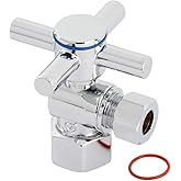 Kingston Brass CC43101DX Concord 1/2" FIP x 3/8" O.D. Comp Quarter-Turn Angle Stop Valve, Polished Chrome