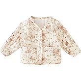 Hovershoes Toddler Boys Girls Floral Quilted Jacket Kids Lightweight Winter Coat Button Padded Warm Outerwear Puffer Jackets