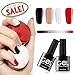 Gel Nail Polish Set,Soak Off UV LED Gel Polish Nail,Renstorm Red Nail Polish Lacquer Set DIY Nail Art Manicure Kit With 4Pcs