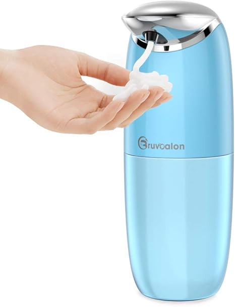Amazon Bruvoalon ソープディスペンサー 泡 自動 ハンドソープディスペンサー 泡タイプオート センサー 吐出量2段階調整 感知電池式 250ml Ipx4防水 食器用洗剤 洗面台 トイレ キッチンなどに 学校など公共の場所に適用 日本語説明書付き 青い ソープ シャンプー用