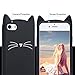 iPhone 6S Case, MC Fashion Cute 3D Black MEOW Party Cat Kitty Whiskers Soft Silicone Case for Apple iPhone 6/6S (Cat-Black)