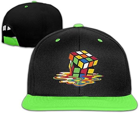 WYUZHEN Kid's Melting Rubik's Cube Hip-hop Snapback Hat Caps KellyGreen
