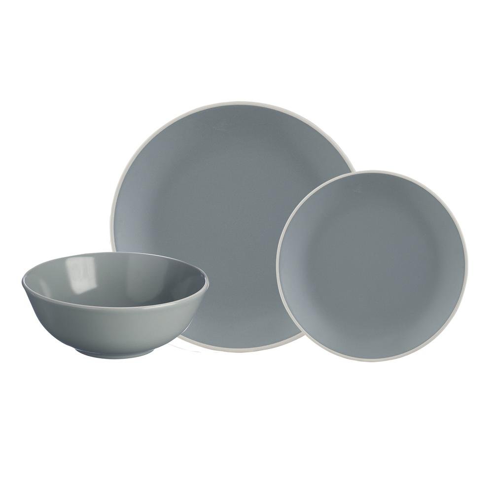 Mason Cash 2001.897 Collection Fine Stoneware Grey Dinner Set, Ceramic, 29 x 29 x 22 cm