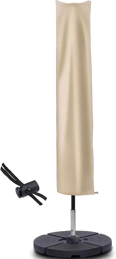 RICHIE Garden Parasol Cover 2-3m Diameter 600D Oxford Grey Waterproof