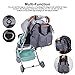 Baby Diaper Bag Backpack Large Capacity Multi-Function Nappy Travel Waterproof Bag for Mom and Dad with 2 Stroller Straps 3 Thermal Pockets（Grey）